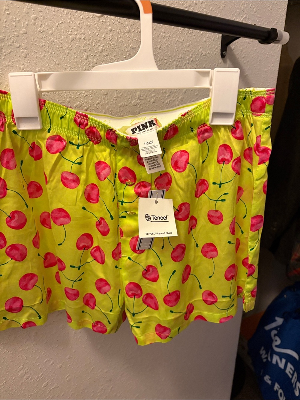PINK Victoria's Secret Neon Yellow Cherry-Print Girls' Shorts